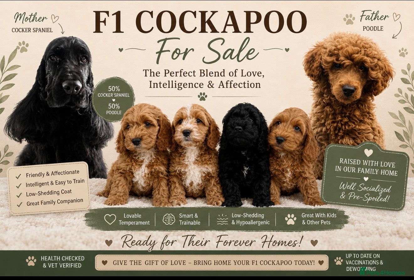 Cockapoo dogs F1 cockapoo puppies 💕READY NOW💕 - Advert 1