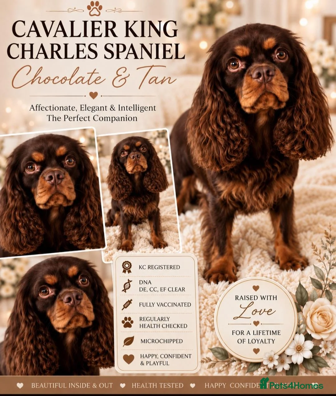 Cavalier King Charles Spaniel dogs for stud: Chocolate and Tan Cavalier king charles spaniels  - Advert 1