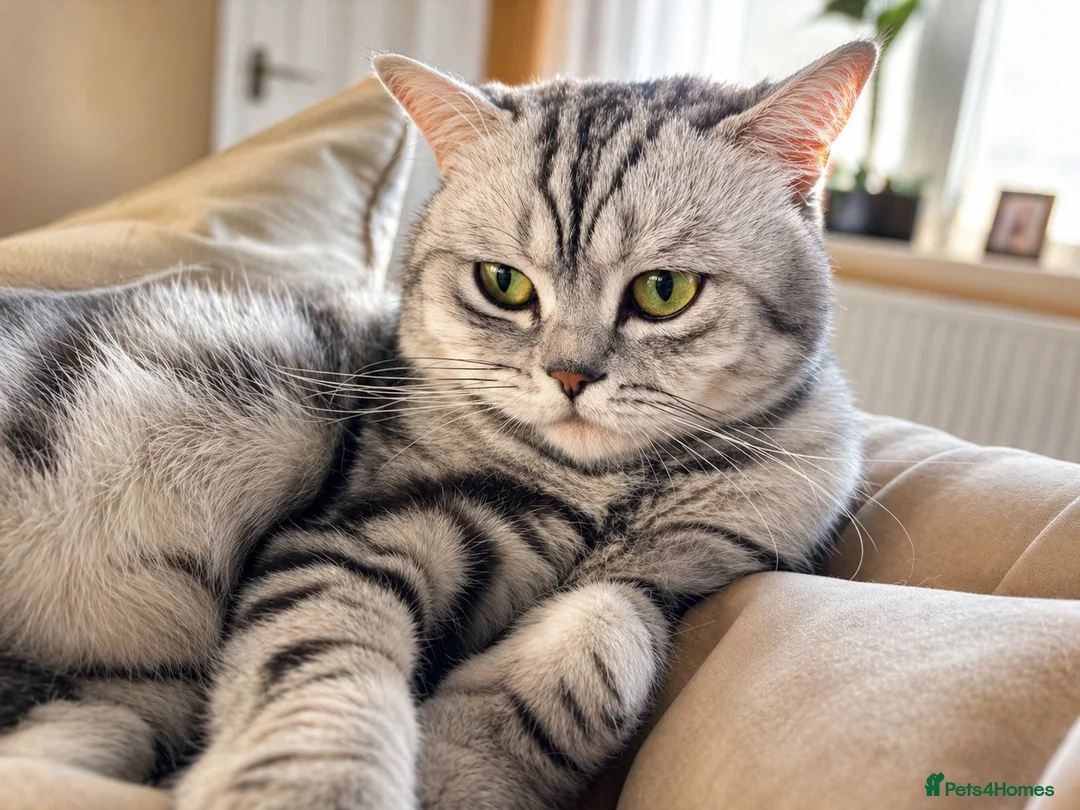 British Shorthair cats for sale: GSSF active BSH silver tabby Stud, blood A/B - Advert 1