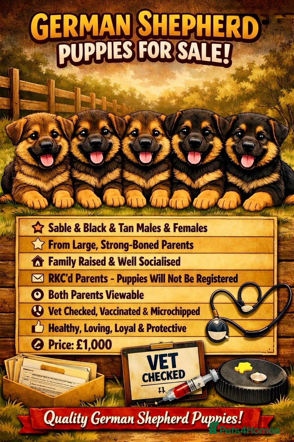 German Shepherd dogs Quality, Purebred, Large, Family Raised GSD Pups - Advert 5