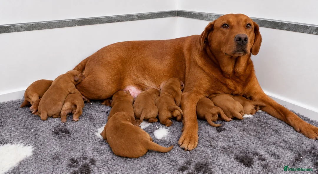 Labrador Retriever dogs for sale: KC Reg Dark Fox Red Labrador Puppies Health Tested - Advert 1