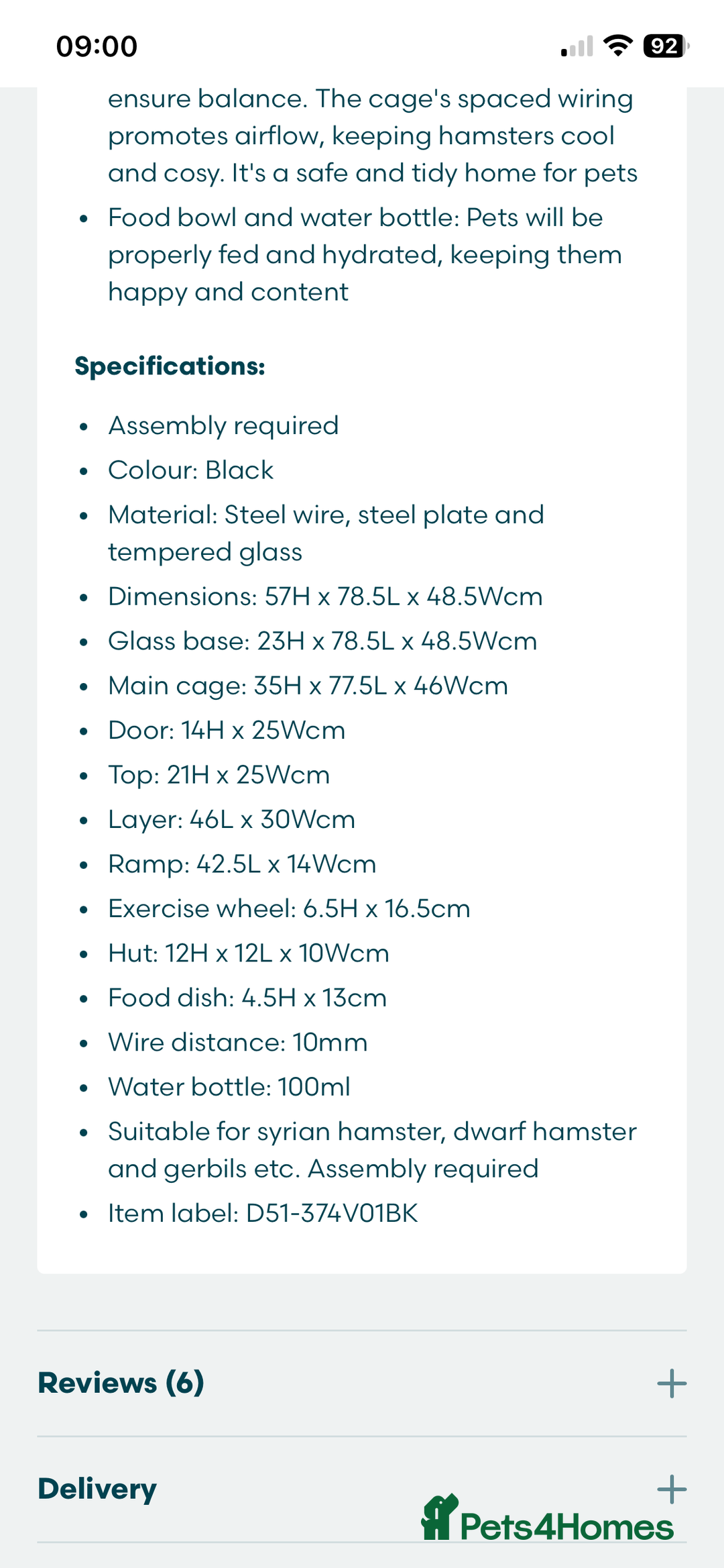 Hamster rodents for sale: Beautiful gentle Female Syrian Hamster with cage  - Advert 4