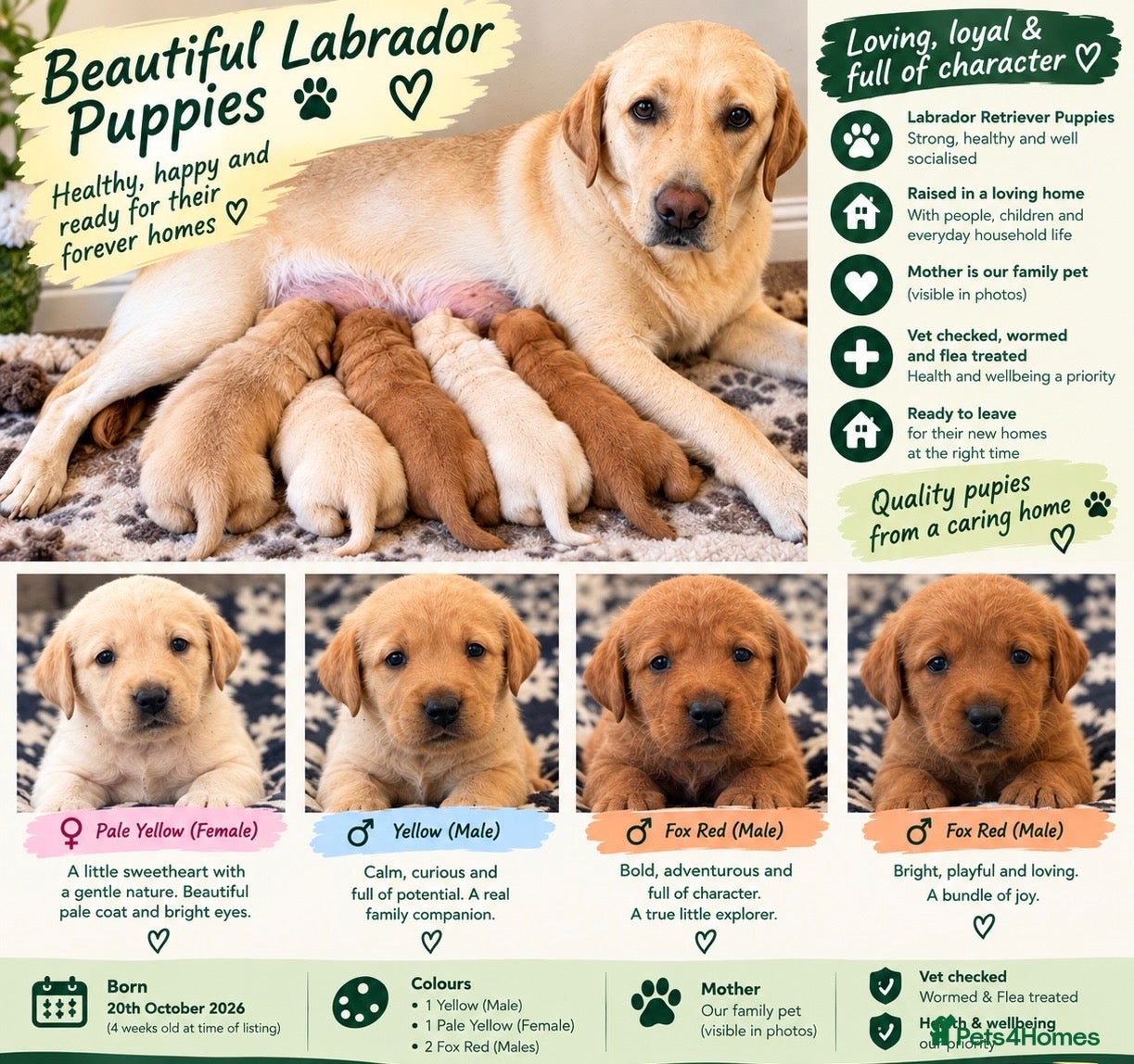 Labrador Retriever dogs Mum 262 DNA-Clear | Gorgeous Fox Red & Yellow Labs - Advert 15