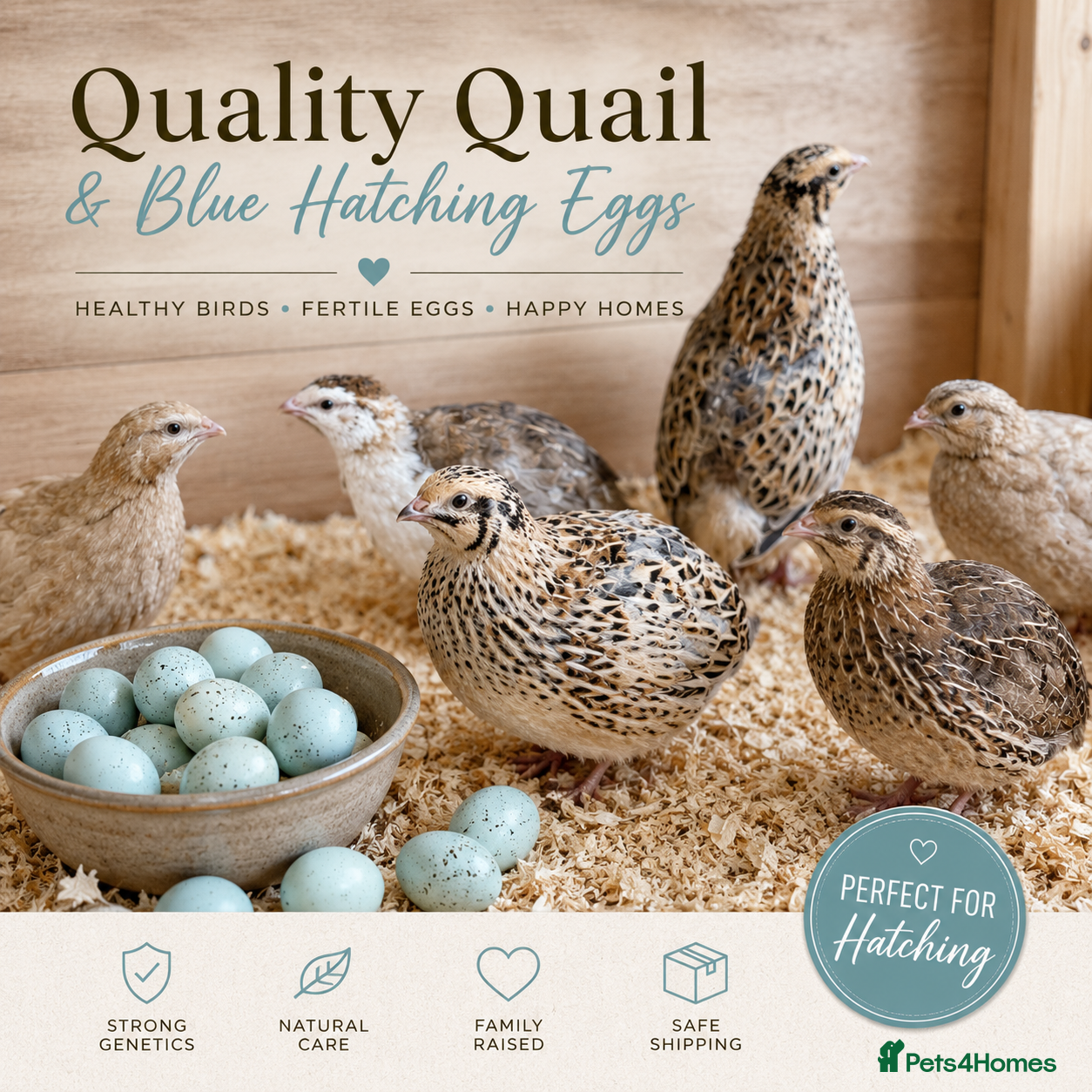 Quail poultry for sale: 12 Celadon Quail Hatching Eggs – Blue Egg Gene - Advert 1