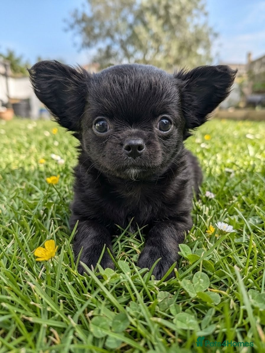 Chihuahua dogs KC registered Solid black Long Coat Boy Chihuahua - Advert 11