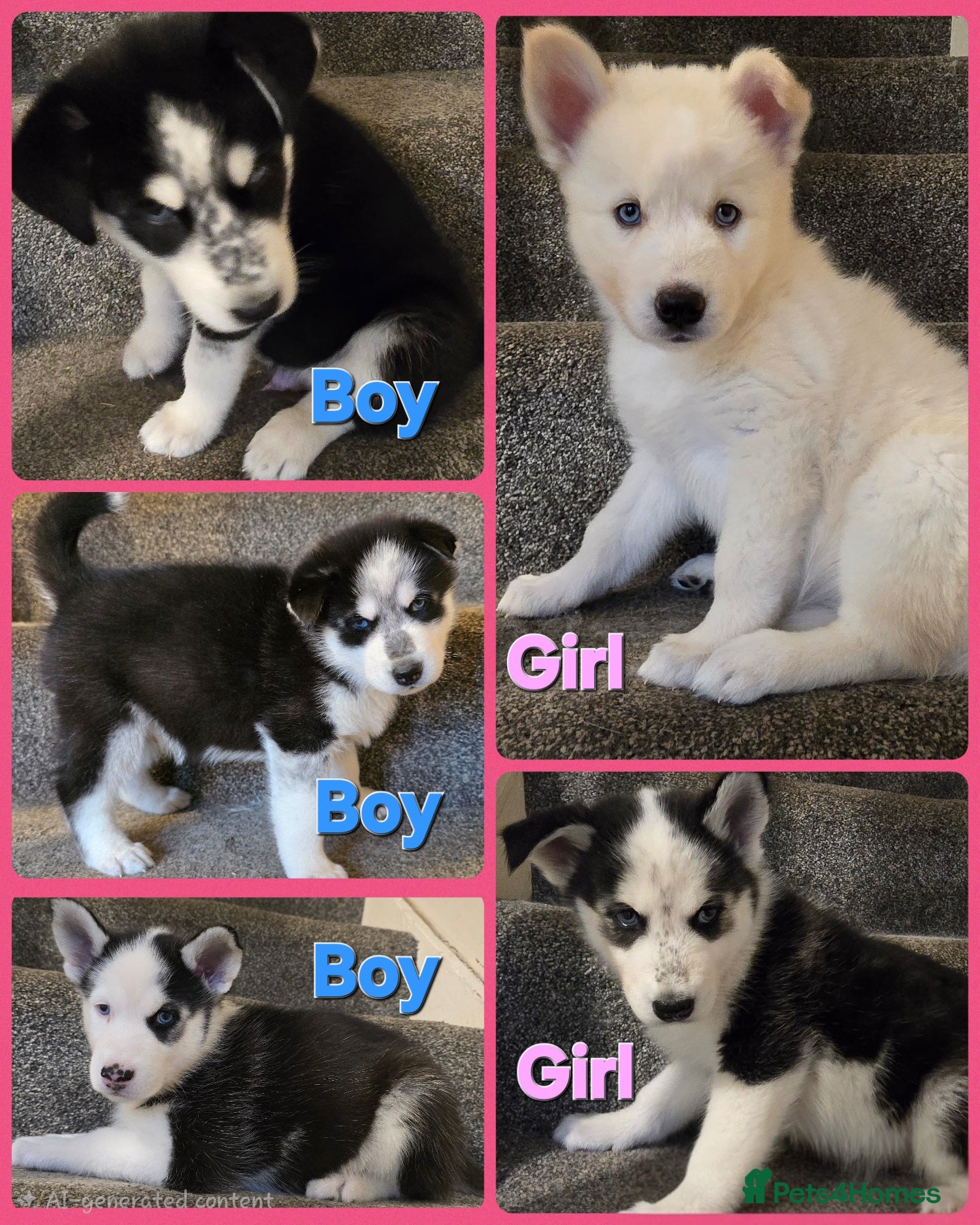 Siberian Husky dogs 5 Beautiful Husky puppies  - Advert 2