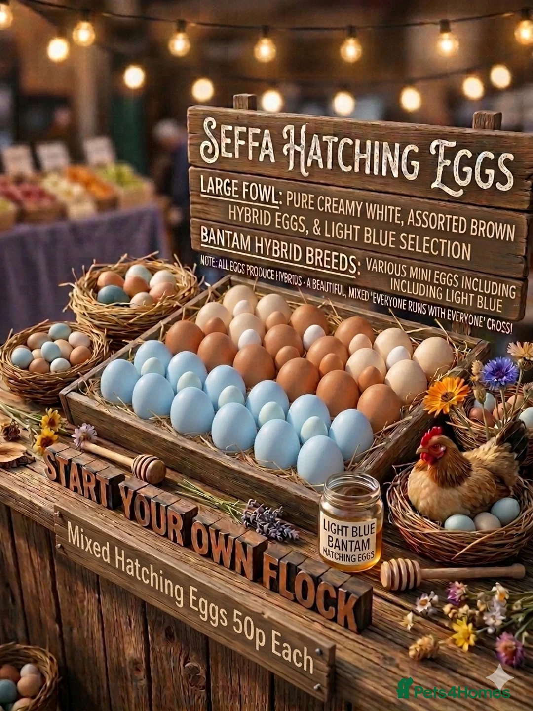 Chickens poultry for sale: Hatching Eggs: pure Serama, Bantam & LF Hybrids - Advert 1