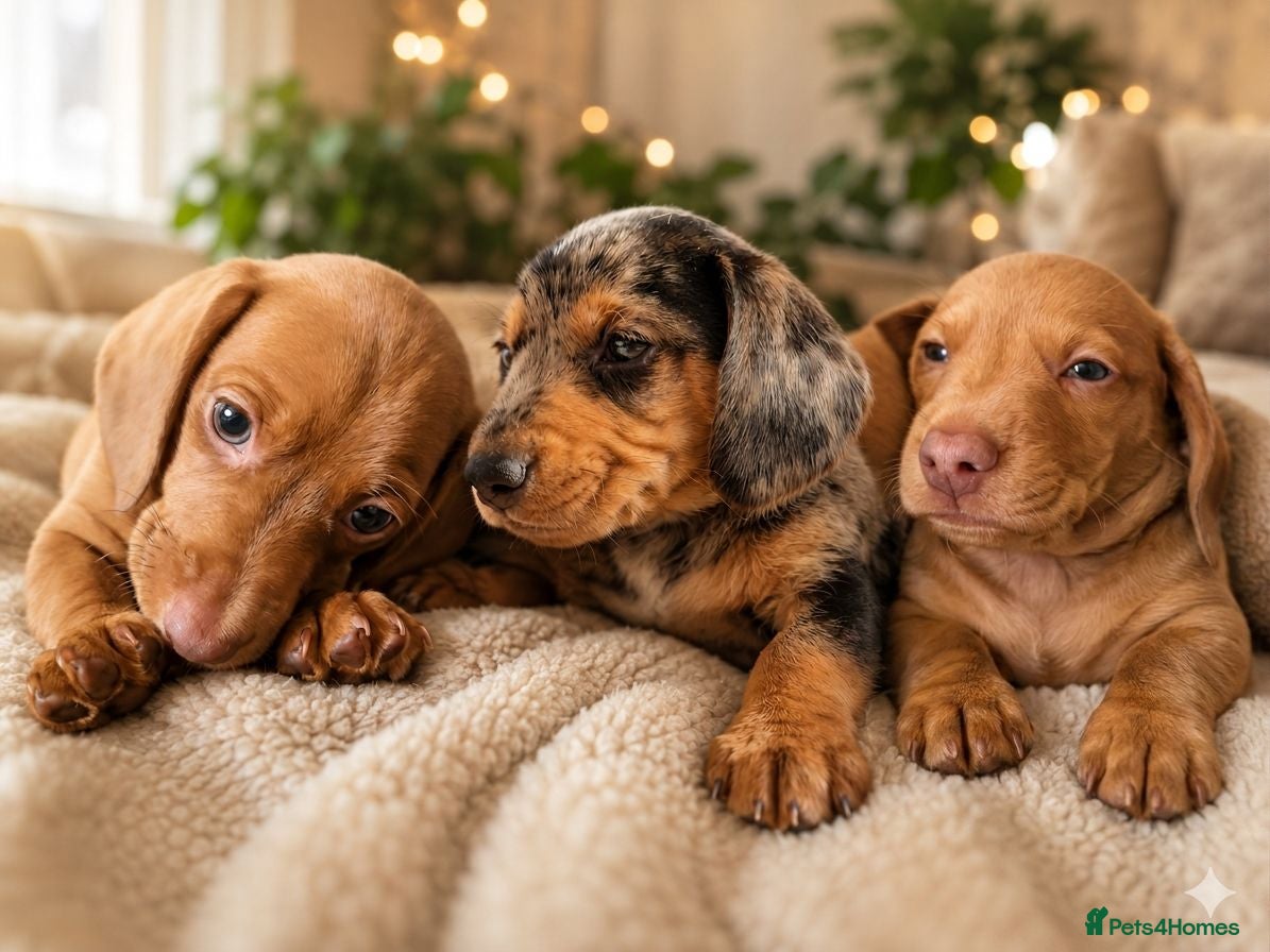 Dachshund dogs 3 beautiful miniature /dapple boys for sale  - Advert 1