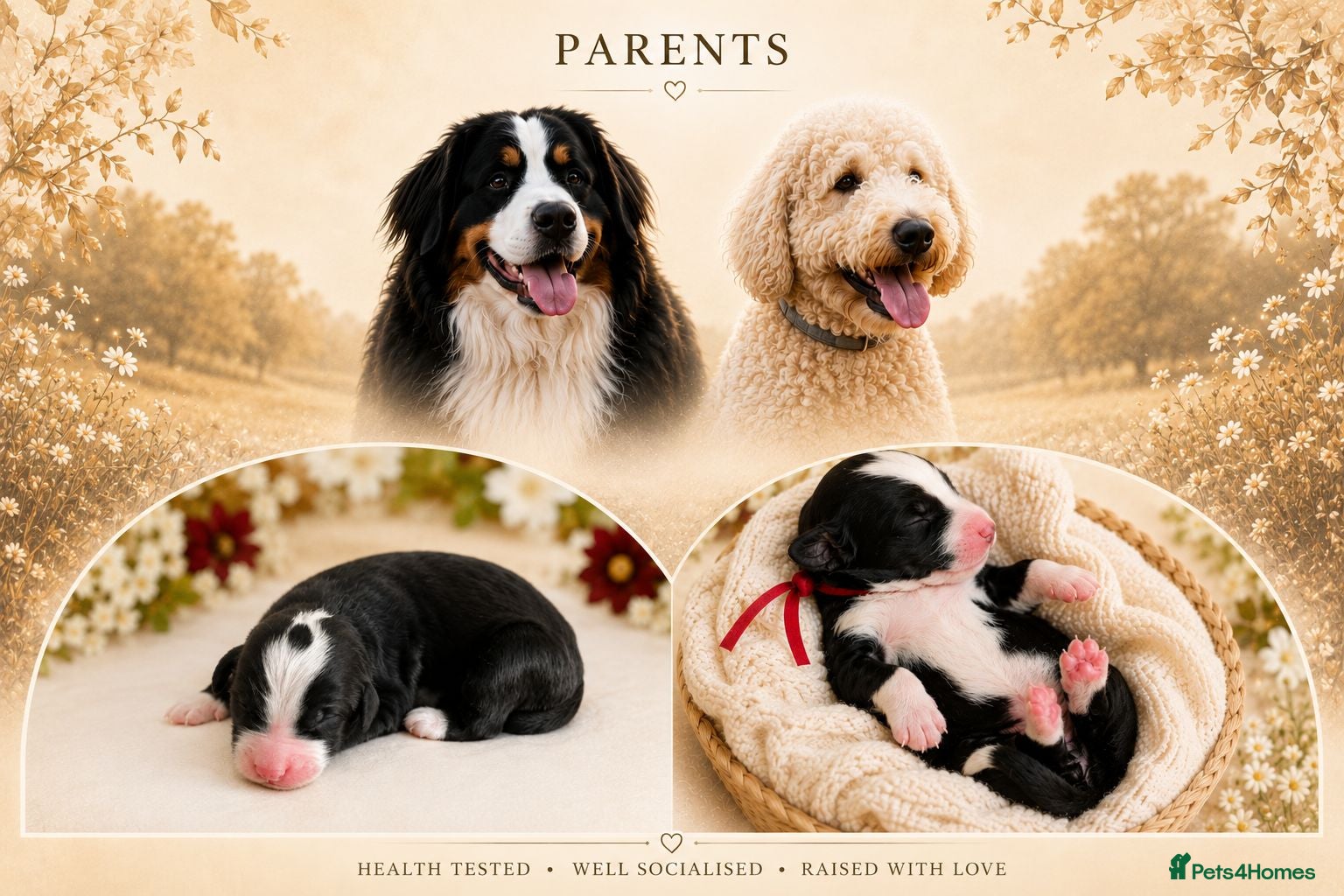 Bernedoodle dogs LAST BOY! Health Tested F1 Standard Bernedoodle 🐾 - Advert 4