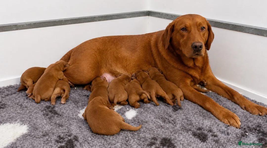 Labrador Retriever dogs for sale: KC Reg Dark Fox Red Labrador Puppies Health Tested - Advert 2
