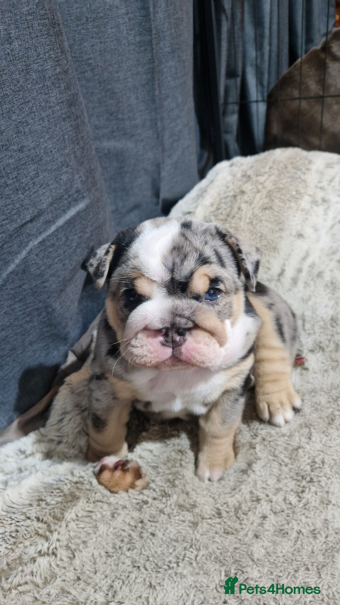 English Bulldog dogs Stunning black merle girl  - Advert 1