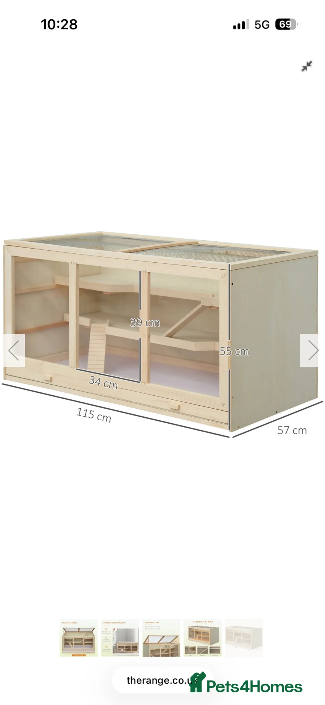 Guinea Pig rodents for sale: hamster/ small animals 3-tier cage  - Advert 2
