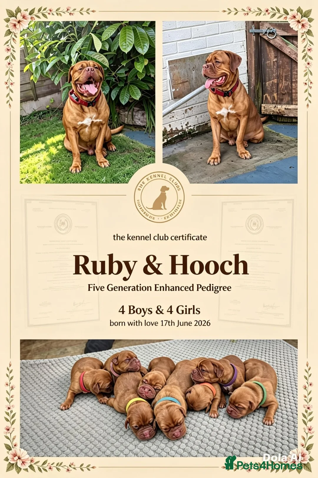 Dogue De Bordeaux dogs for sale:  KC Registered Dogue de Bordeaux Puppies-Champion  - Advert 1