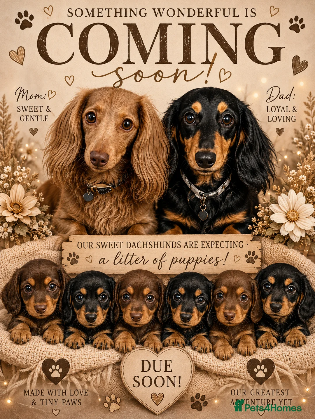 Miniature Dachshund dogs for sale: Long Haired Miniature Daschunds - Advert 1