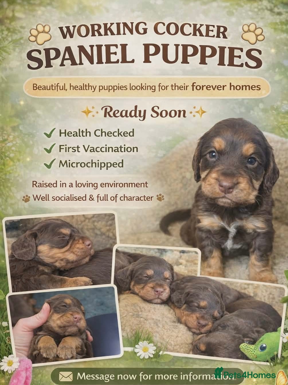 Cocker Spaniel dogs Beautiful chocolate and tan working cockers - Advert 7