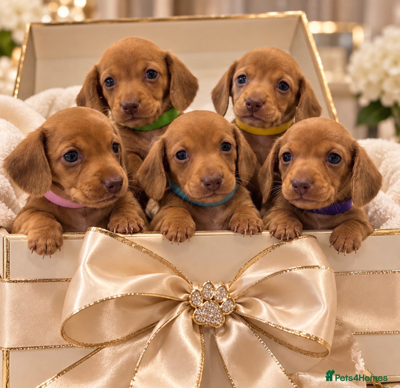 Miniature Dachshund dogs Chocolate cream Long Haired Carriers  - Advert 1