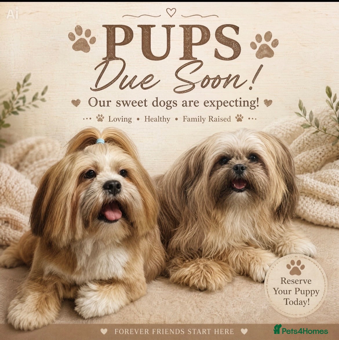 Lhasa Apso dogs Kc Reg Lhasa Apso pups Due - Advert 1