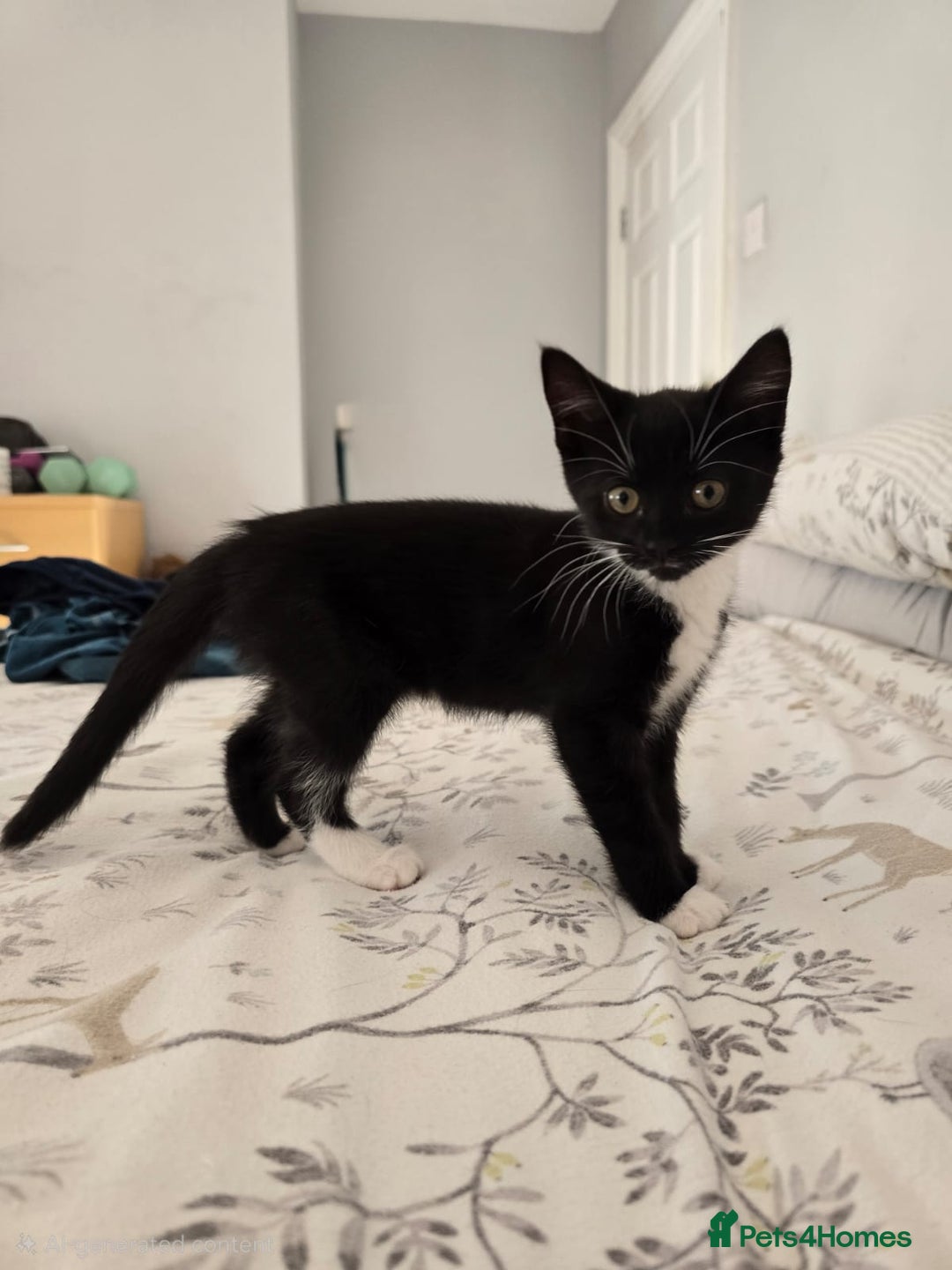 Domestic Shorthair cats for sale: Two Black and white 12wk old girls - Image 6