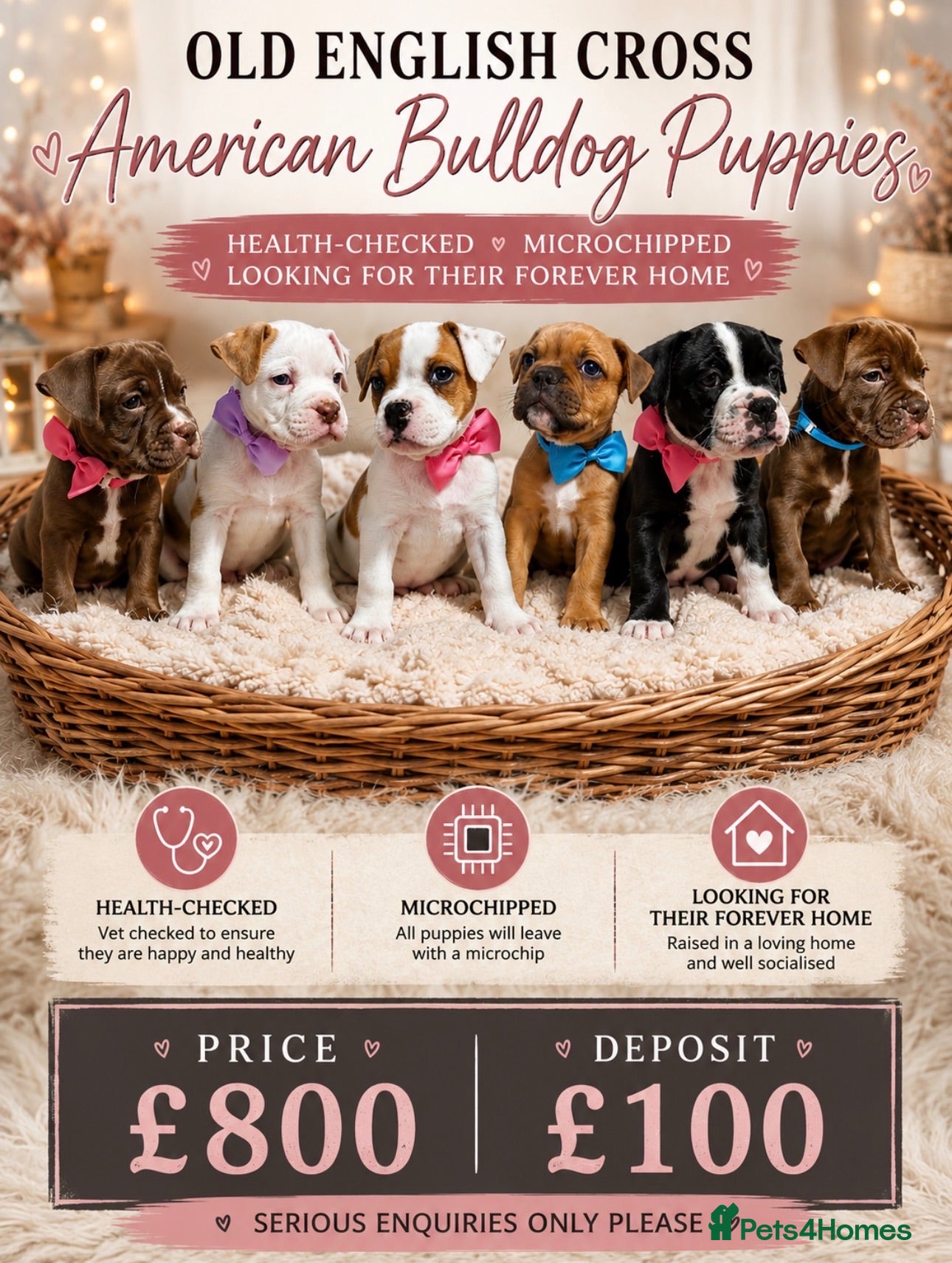 Mixed Breed dogs A* bulldog puppies 🐶 - Advert 1