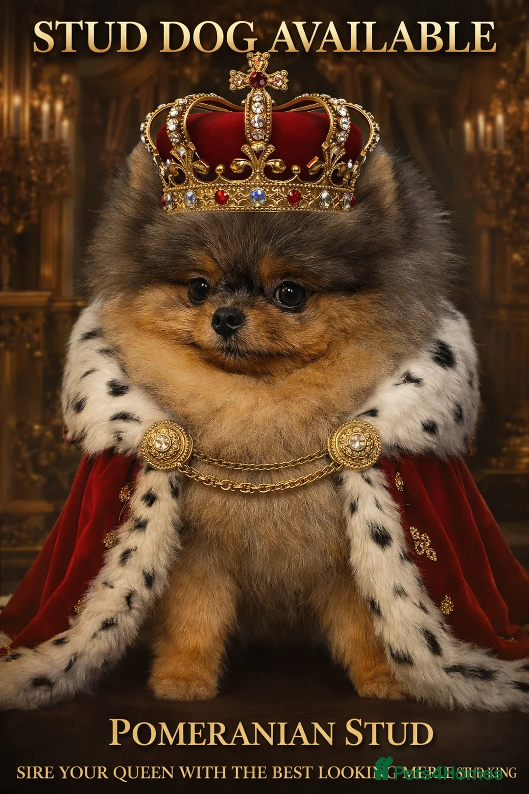 Pomeranian dogs for stud: THE BEST QUALITY MERLE TEDDY FACED POM STUD - Advert 1