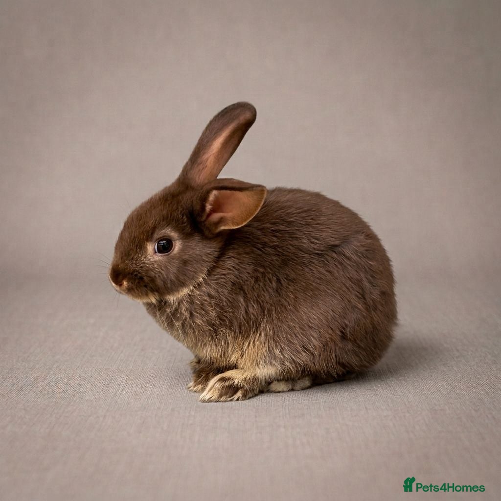 Mini Lop rabbits Female chocolate otter / black self cross - Advert 1