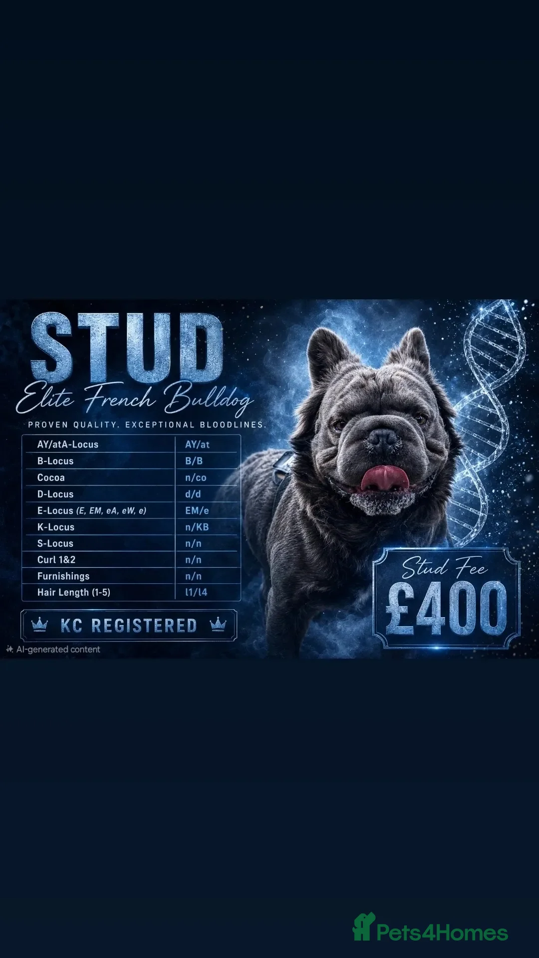 French Bulldog dogs for stud: Big rope fluffy french bulldog  - Advert 1