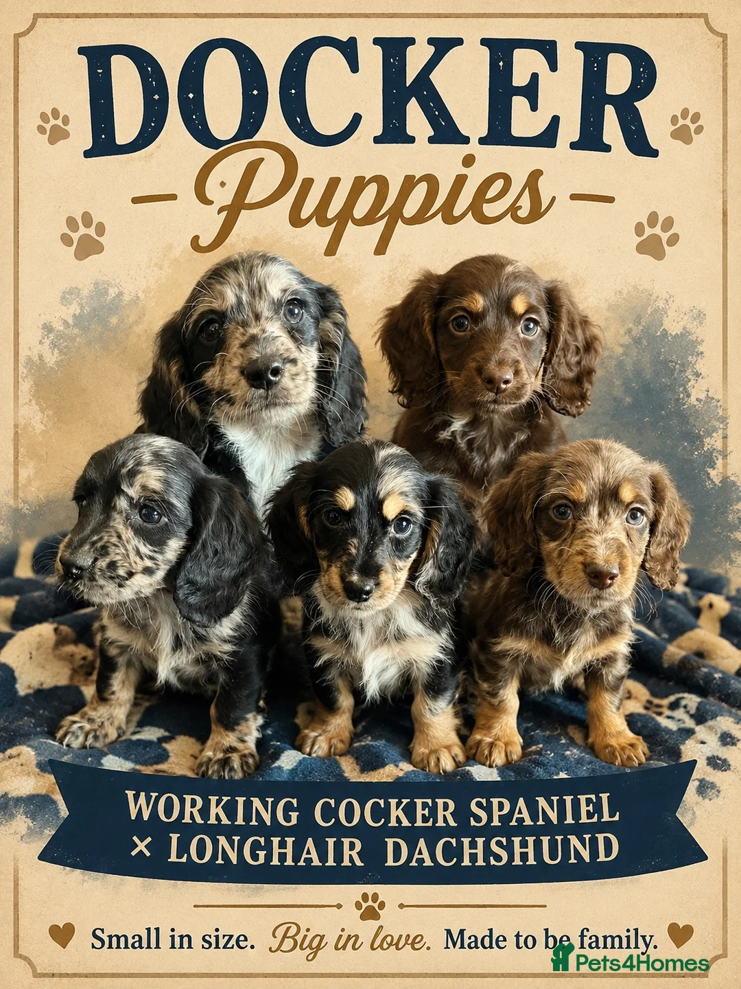 Mixed Breed dogs for sale: Working Cocker Spaniel x Longhair Dachshund - Advert 1