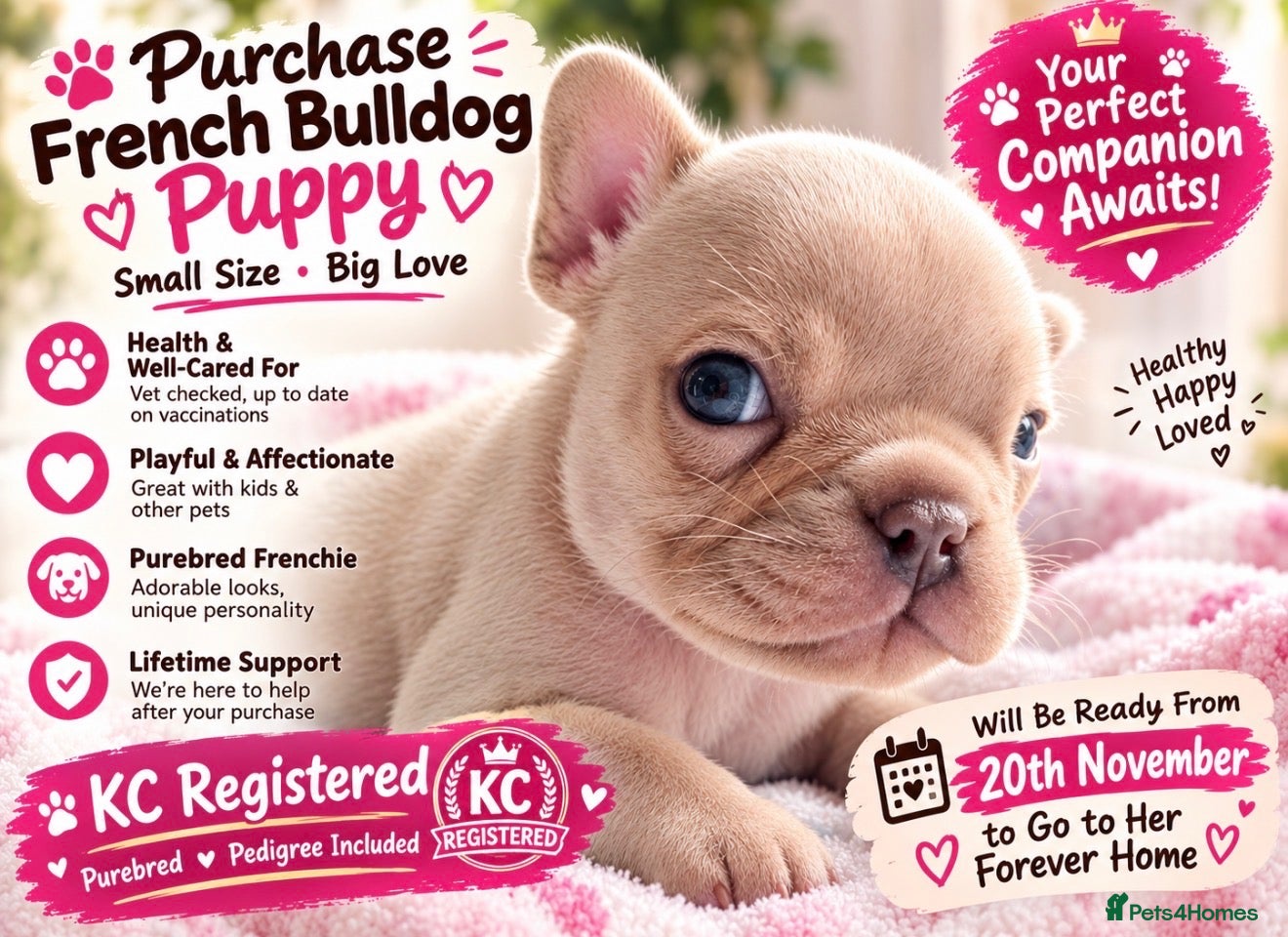 French Bulldog dogs Beautiful KC French Bulldog Puppy  - Advert 14