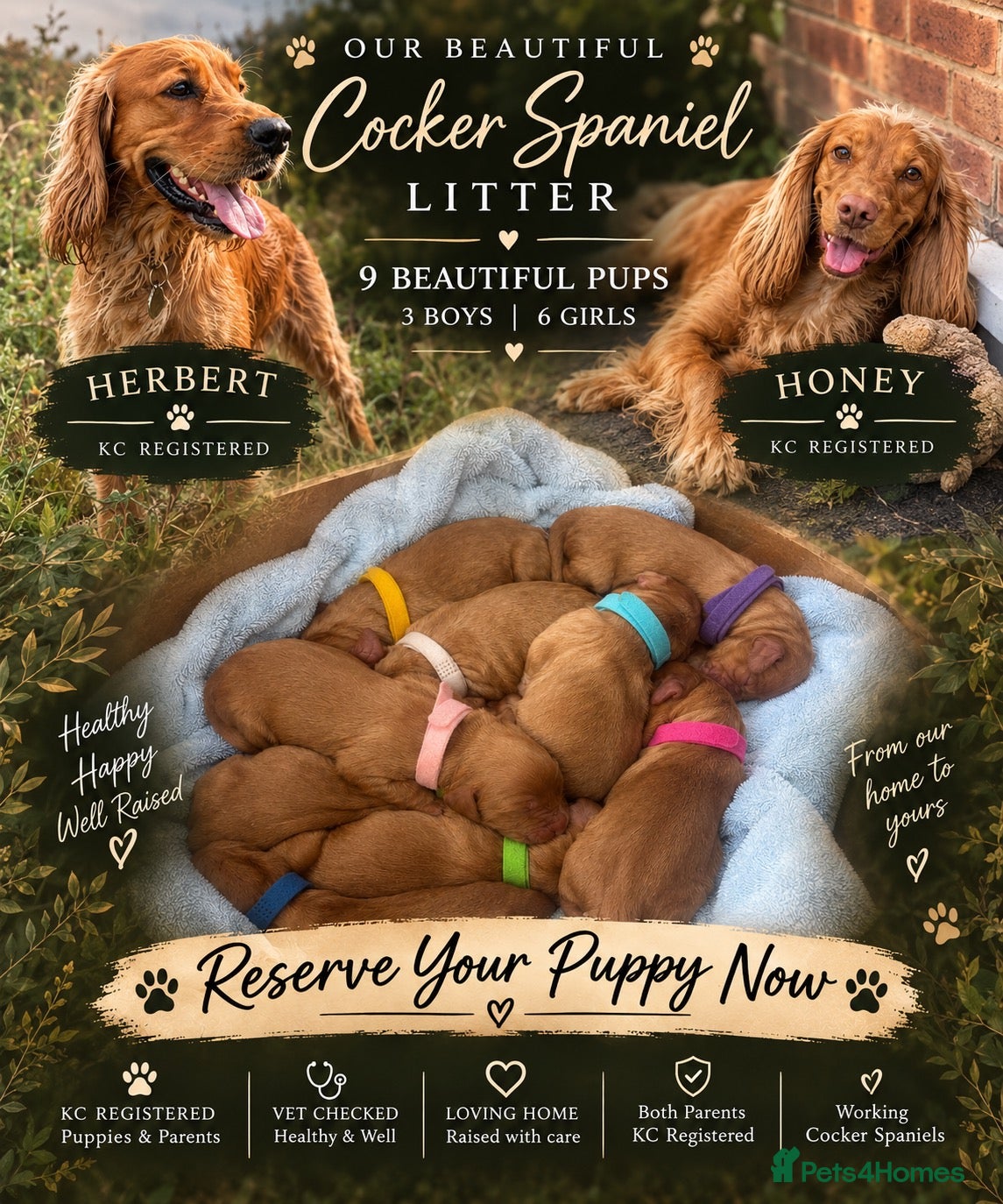 Cocker Spaniel dogs KC Reg working cocker spaniel puppies  - Advert 1