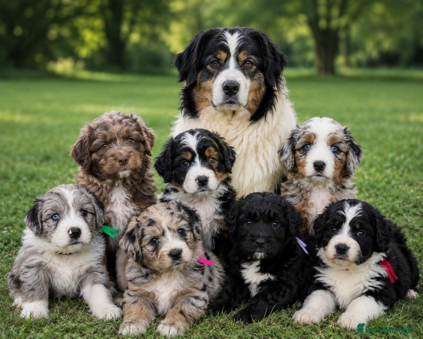 Australian Shepherd dogs Aussiedoodle puppies F1 health tested parents  - Advert 2