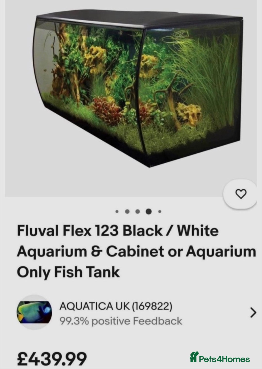 Other/Mixed Breed fish for sale: Fluval Fish Tank 123L - Image 7
