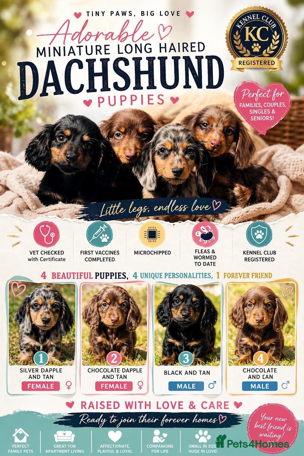 Miniature Dachshund dogs Long haired dachshund puppies  - Advert 8