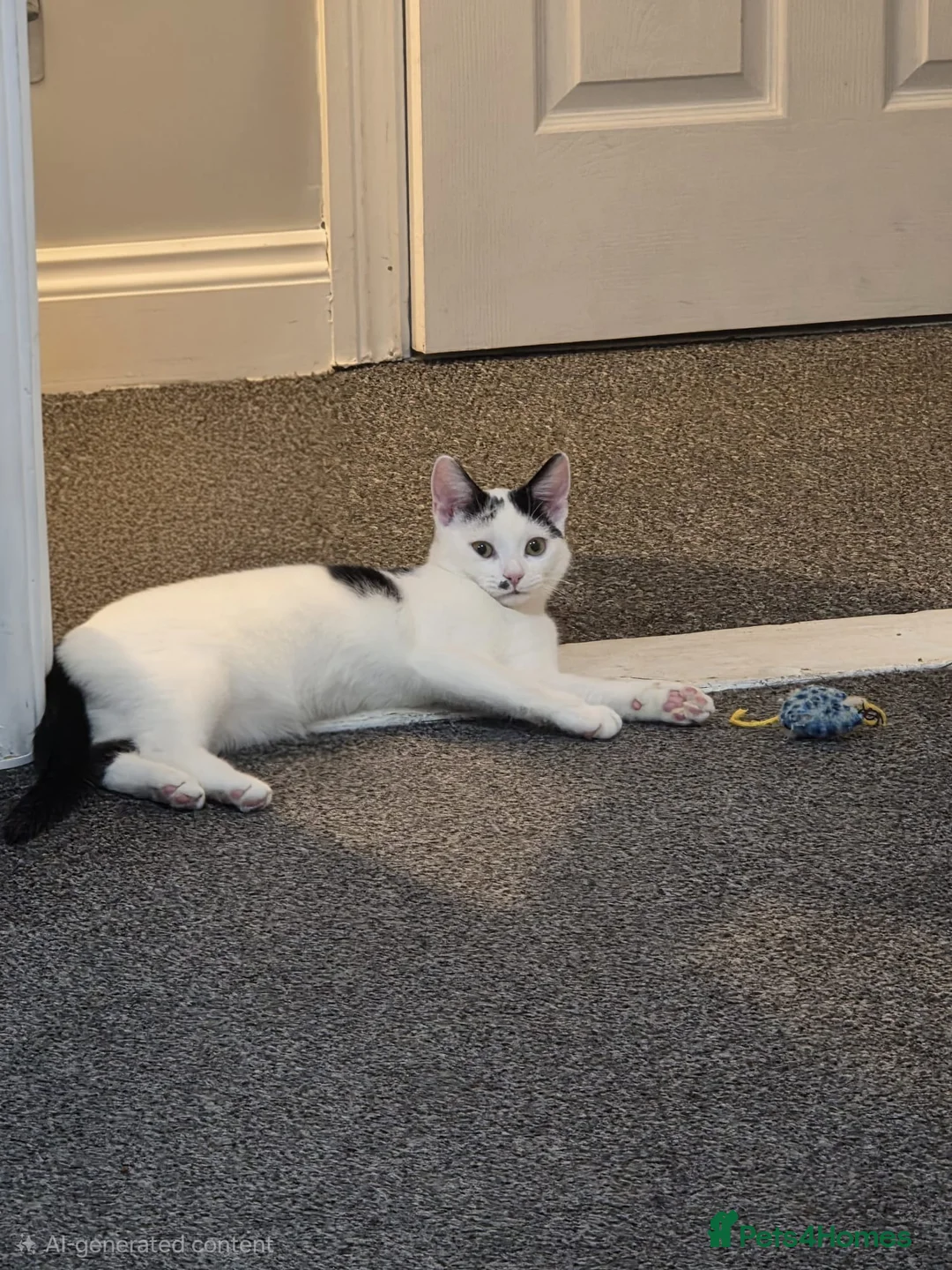 Domestic Shorthair cats for sale: Male white and black cat  - Advert 1