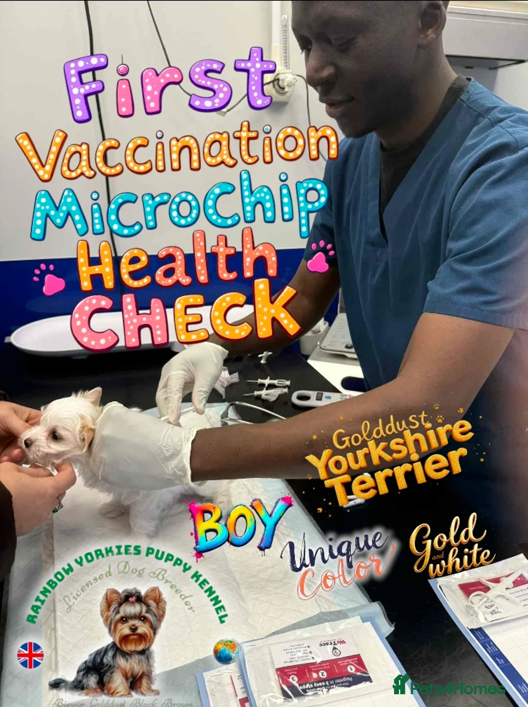 Yorkshire Terrier dogs for sale: Miniature Golddust Yorkshire Terrier (White-Gold)  - Advert 2