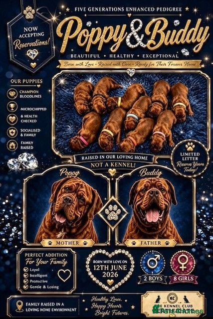 Dogue De Bordeaux dogs Beautiful KC Registered Dogue de Bordeaux Puppies - Advert 1