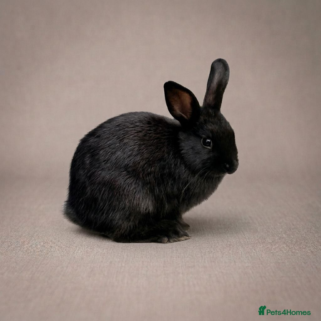 Mini Lop rabbits Female chocolate otter / black self cross - Advert 1