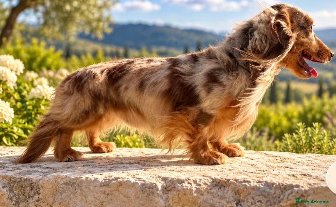 Miniature Dachshund dogs for stud: ✨HECTOR✨ MINI LONG HAIRED✨ CHOCOLATE DAPPLE ✨ - Advert 2