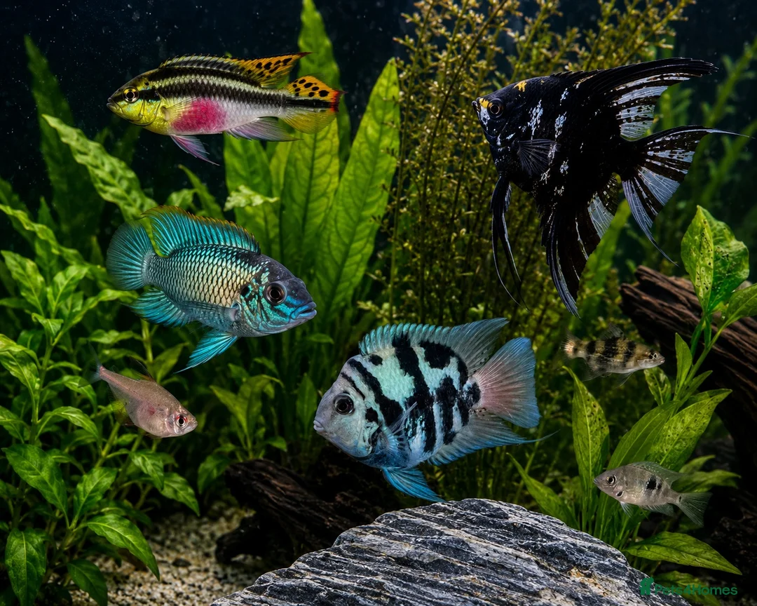 Cichlids fish for sale: Electric Blue Acara’s, Angelfish, Polar Parrots. in Glasgow - Advert 1