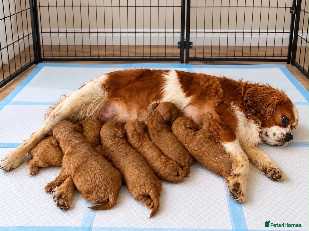 Cavapoo dogs for sale: F1 Fox Red Cavapoos in Hampton - Advert 1