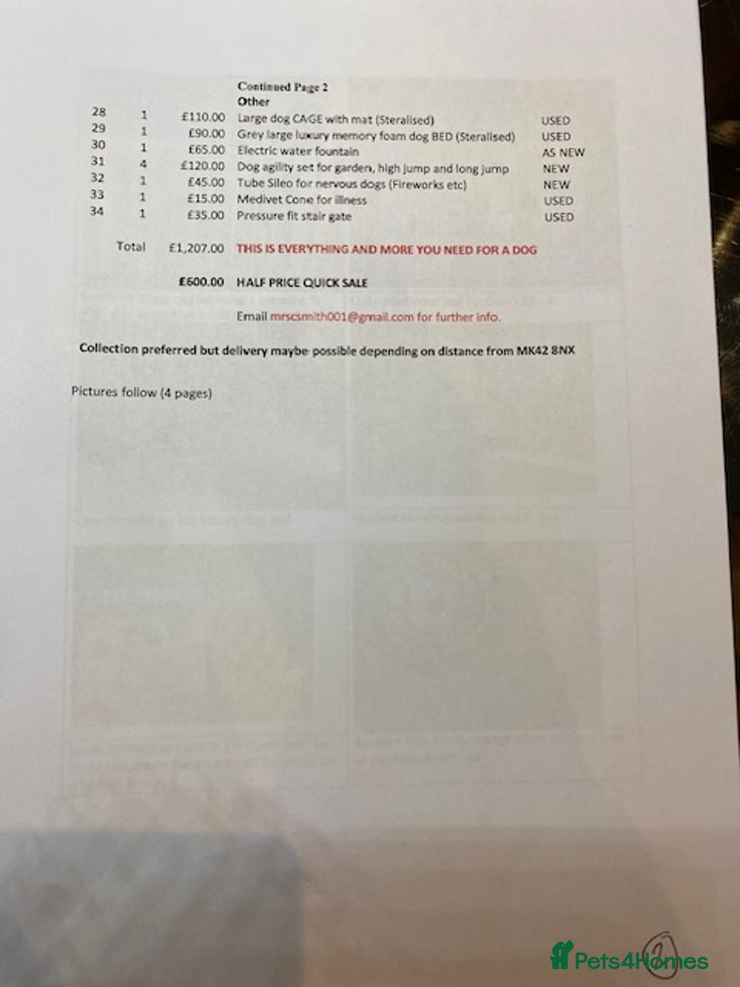 Mixed Breed dogs for sale: All Equipment needed for a dog - Advert 3