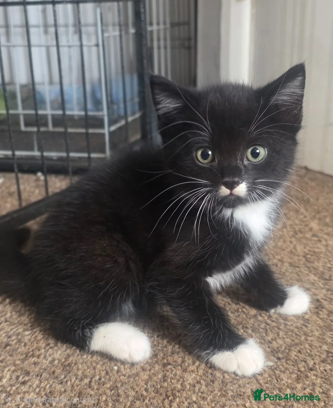 Mixed Breed cats for sale: 2x black and white male kittens  in Kettering - Advert 2