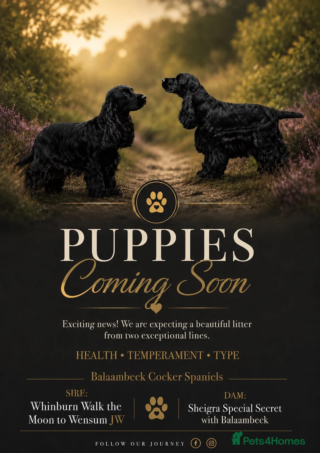 Cocker Spaniel dogs for sale: SHOW TYPE COCKER SPANIEL PUPPIES, Expected  - Advert 1