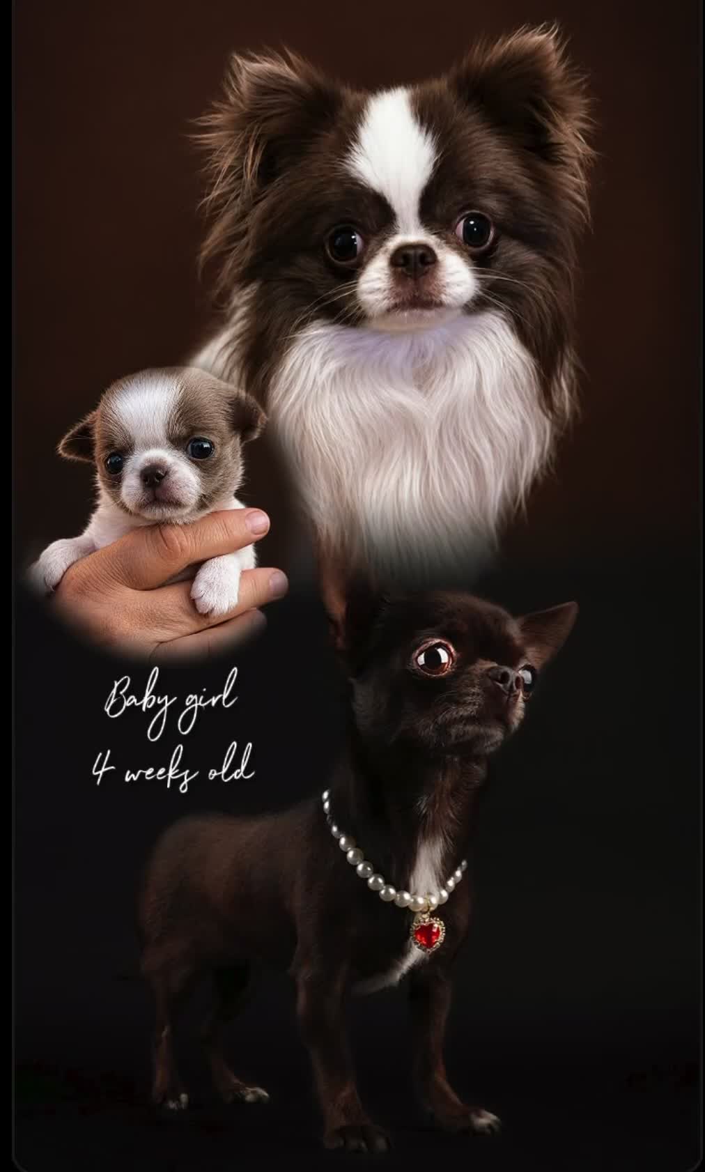 Chihuahua dogs for sale: Rear Chocolate Parti, KC girl  in Camberley - Video 1