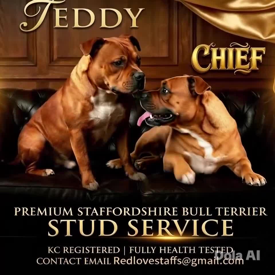 Staffordshire Bull Terrier dogs for stud: 🥨 The Red Dreamteam 🥨 - Video 1